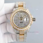 Super Clone Replica Iced Out Rolex Submariner 42mm Diamond Hour Markers